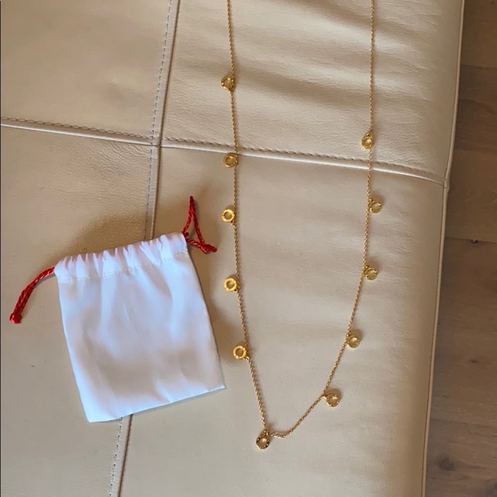 Coach gold pace stone necklace
